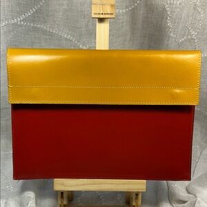 NWOT Vintage Barbara Bolan for Bolan too color block leather clutch bag